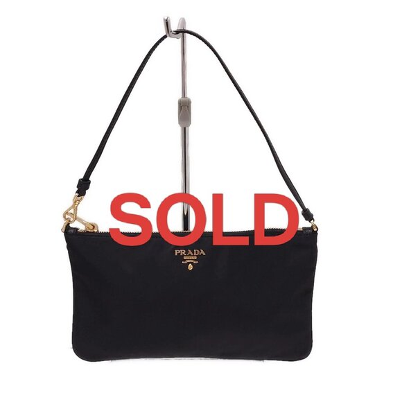 PRADA - Black Nylon Leather Handbag 448-071925 - Picture 1 of 9